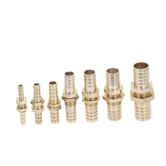 Copper Pipe Fittings 6 8 10 12 14 16mm ID Hose Barb Bulkhead Brass Barbed Tube Connector Adapter For Fuel Gas Water Frontier General Hardware