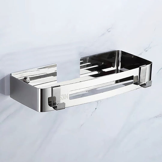 Corner Shelf 304 Stainless Steel Shower Storage Rack Wall Mounted Organizer Hanger Bright Silver Bathroom Caddy Frontier General Hardware