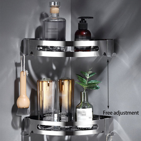 Corner Shelf 304 Stainless Steel Shower Storage Rack Wall Mounted Organizer Hanger Bright Silver Bathroom Caddy Frontier General Hardware