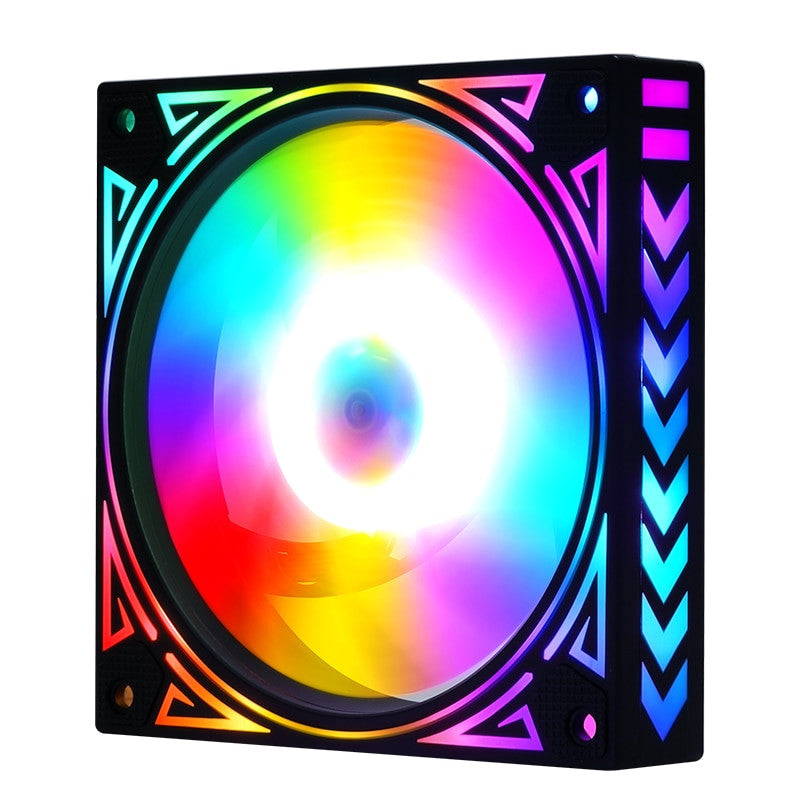 DC 12V Pc Cooling Fan 120mm LED Rainbow Iridescence 3pin+molex 4D for Pc Computer Gaming Set Up Water Cool Radiator|Fans & Cooling - Frontier General Hardware