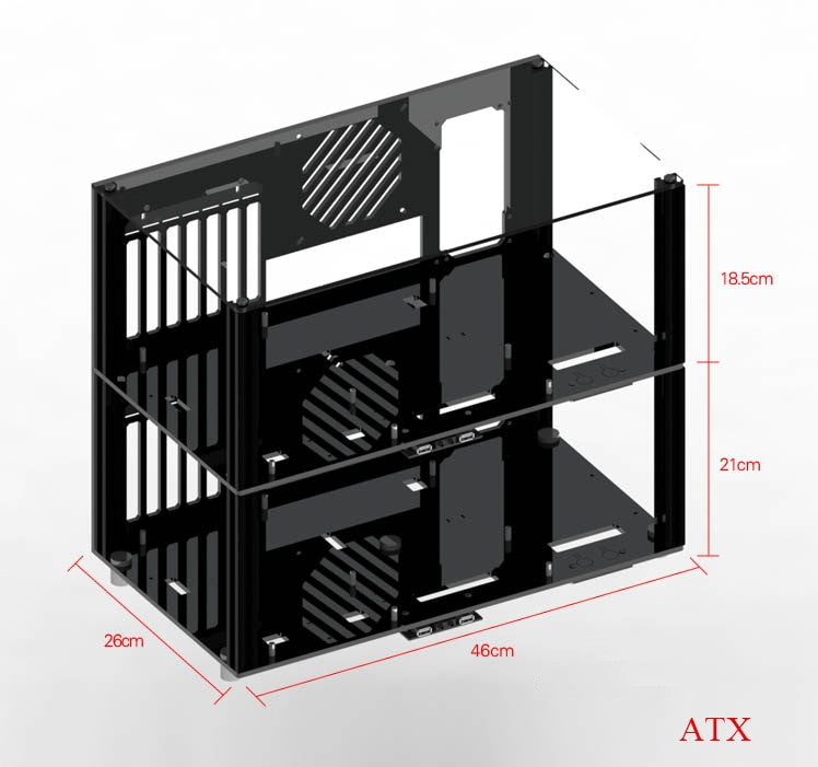 DIY Acrylic ATX Computer Case Compatible Micro ATX MATX Motherboard Open Full Transparent Desktop PC Gaming Cases Layout Kits|Computer Cases & Towers - Frontier General Hardware