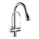 Deck Mounted Black Kitchen Faucets Pull Out Hot Cold Water Filter Tap for Kitchen Three Ways Sink Mixer Kitchen Faucet ELK9139B|Kitchen Faucets