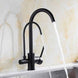 Deck Mounted Black Kitchen Faucets Pull Out Hot Cold Water Filter Tap for Kitchen Three Ways Sink Mixer Kitchen Faucet ELK9139B|Kitchen Faucets