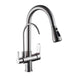 Deck Mounted Black Kitchen Faucets Pull Out Hot Cold Water Filter Tap for Kitchen Three Ways Sink Mixer Kitchen Faucet ELK9139B|Kitchen Faucets