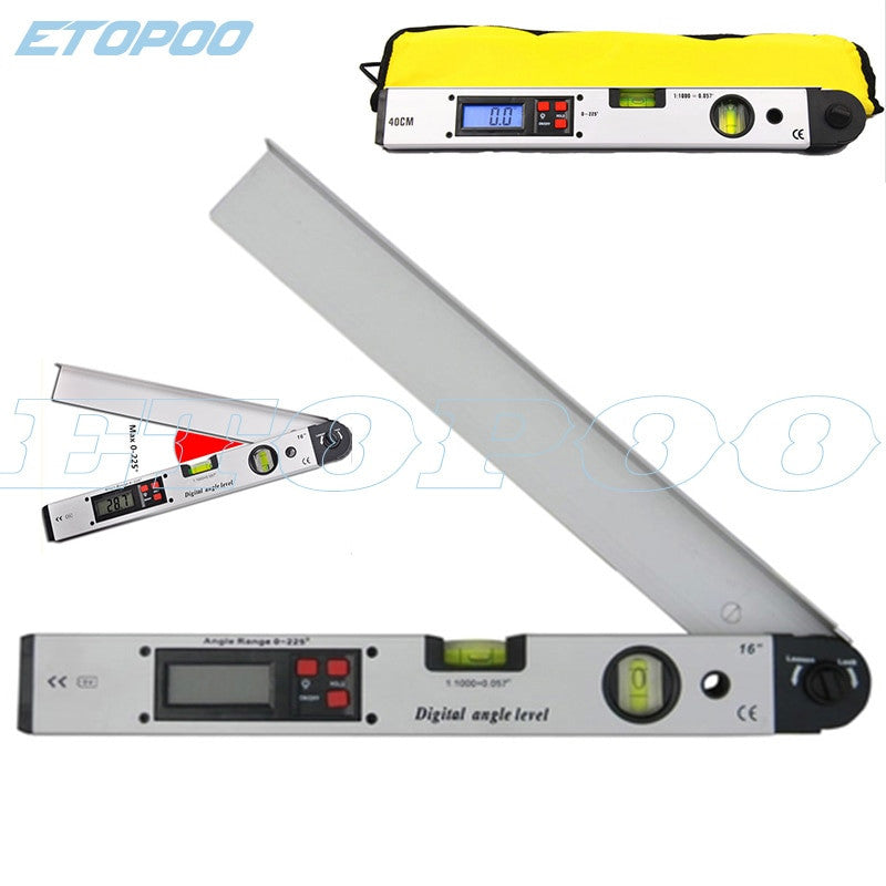 16 Inch Digital Protractor Angle Finder Level With LCD Display 0 To 225 Degree Inclinometer Ruler Frontier General Hardware