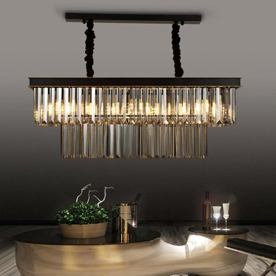 Rectangular Crystal Dining Table Chandelier Modern Dining Room Light for Bar and Home Frontier General Hardware