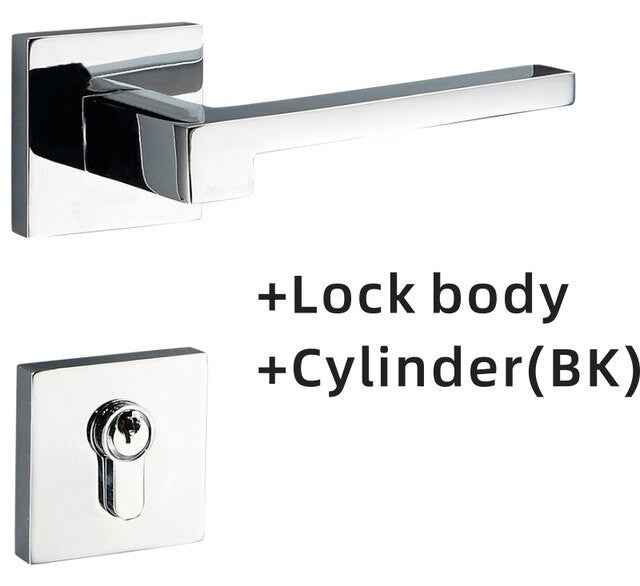 Dooroom Brass Door Lever American Nordic Modern Solid Wood Interior Door Lock Bedroom Split Mechanical Set Handle Black Square|Door Locks