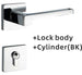 Dooroom Brass Door Lever American Nordic Modern Solid Wood Interior Door Lock Bedroom Split Mechanical Set Handle Black Square|Door Locks