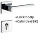 Dooroom Brass Door Lever American Nordic Modern Solid Wood Interior Door Lock Bedroom Split Mechanical Set Handle Black Square|Door Locks
