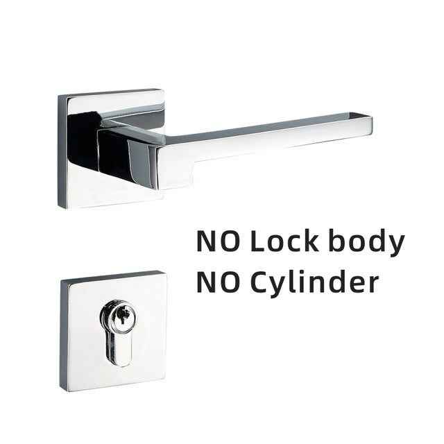 Dooroom Brass Door Lever American Nordic Modern Solid Wood Interior Door Lock Bedroom Split Mechanical Set Handle Black Square|Door Locks