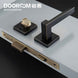 Dooroom Brass Door Lever American Nordic Modern Solid Wood Interior Door Lock Bedroom Split Mechanical Set Handle Black Square|Door Locks