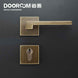 Dooroom Brass Door Lever American Nordic Modern Solid Wood Interior Door Lock Bedroom Split Mechanical Set Handle Black Square|Door Locks