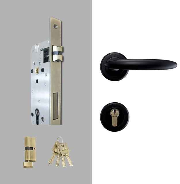 Dooroom Brass Mute Door Lever American European Modern Black Gold Interior Room Bedroom Bathroom Solid Wood Door Lock Split Knob|Door Locks