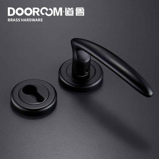 Dooroom Brass Mute Door Lever American European Modern Black Gold Interior Room Bedroom Bathroom Solid Wood Door Lock Split Knob|Door Locks