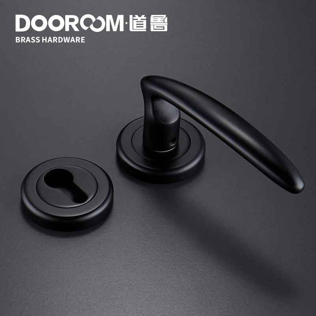 Dooroom Brass Mute Door Lever American European Modern Black Gold Interior Room Bedroom Bathroom Solid Wood Door Lock Split Knob|Door Locks