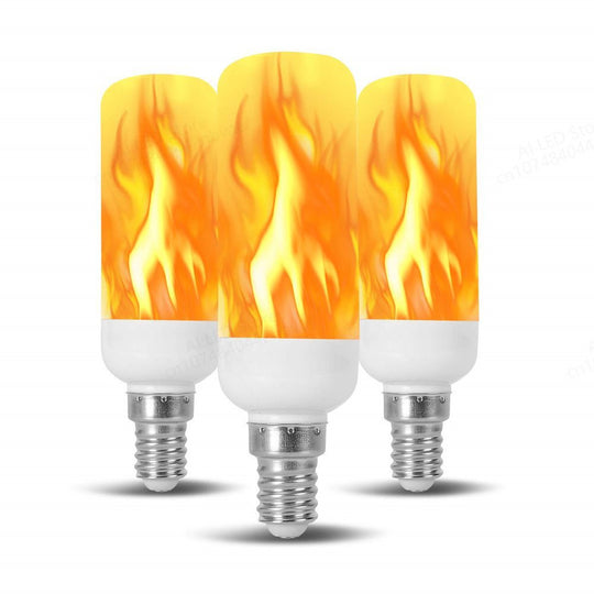 E14 E27 LED Flame Bulb 3 Modes Fire lamp Corn Bulb Flickering B22 LED Dynamic Flame Effect Light 3W 5W AC85V-265V 220V 110V Frontier General Hardware