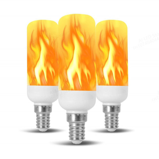 E14 E27 LED Flame Bulb 3 Modes Fire lamp Corn Bulb Flickering B22 LED Dynamic Flame Effect Light 3W 5W AC85V-265V 220V 110V Frontier General Hardware