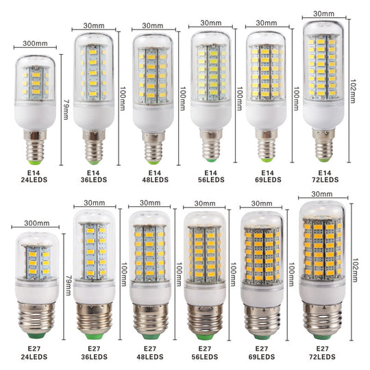 LED Corn Bulb E27 And E14 SMD 5730 24 36 48 56 69 72 LEDs 220V Lamp Chandelier Warm White Cold White Frontier General Hardware