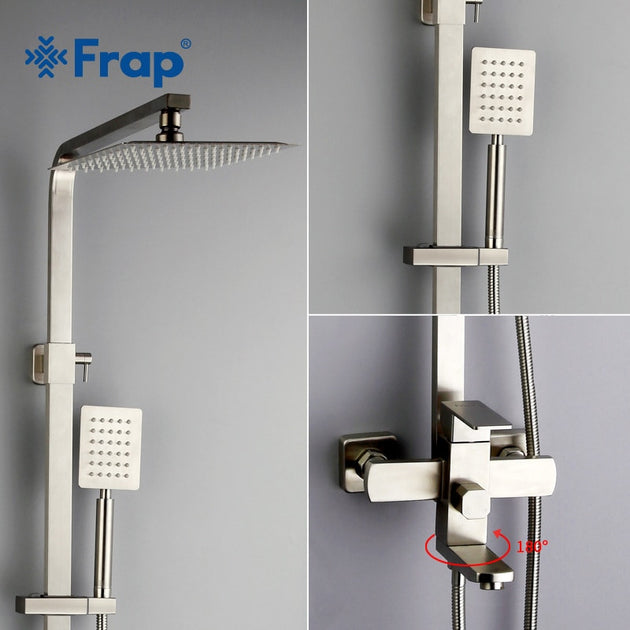 FRAP bathroom shower faucet set bathtub faucets shower mixer tap Bath Shower taps rainfall shower head set mixer torneira|Shower Faucets| - Frontier General Hardware