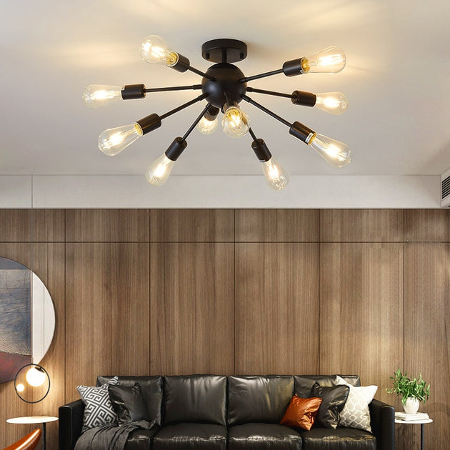 FSS Nordic Gold Sputnik Chandeliers Modern LED 10 Lights For Living Room Bedroom Indoor Lamps Frontier General Hardware