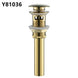 Frap Basin Sink Pop Up Drain Brass Waterlet Drains With Overflow Hole Vanity Waste Drainer 8 Colors Bathroom accessories Y81033|Bath Hardware Sets - Frontier General Hardware