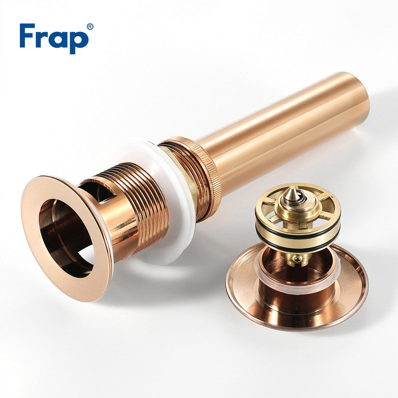 Frap Basin Sink Pop Up Drain Brass Waterlet Drains With Overflow Hole Vanity Waste Drainer 8 Colors Bathroom accessories Y81033|Bath Hardware Sets - Frontier General Hardware