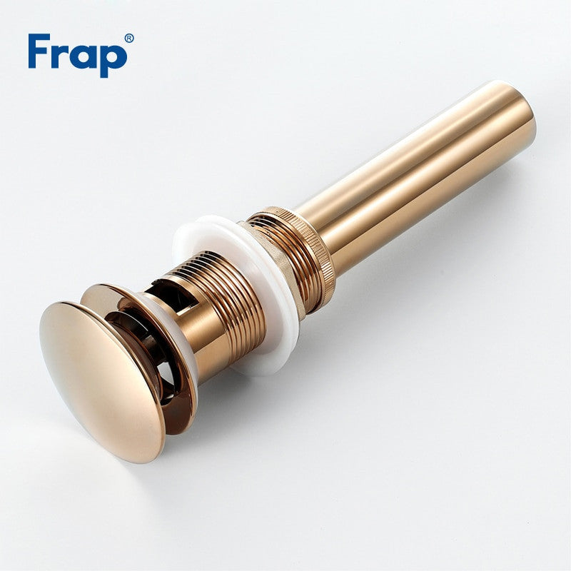 Frap Basin Sink Pop Up Drain Brass Waterlet Drains With Overflow Hole Vanity Waste Drainer 8 Colors Bathroom accessories Y81033|Bath Hardware Sets - Frontier General Hardware