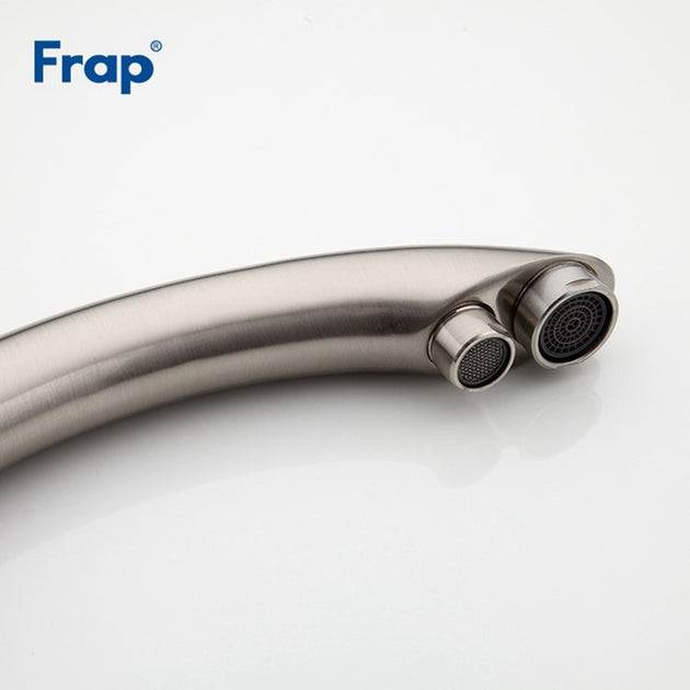 Nickel Finish Brass Deck Mounted Kitchen Faucet F4399 180 Degree Swivel Tap With Filtration Features Frontier General Hardware