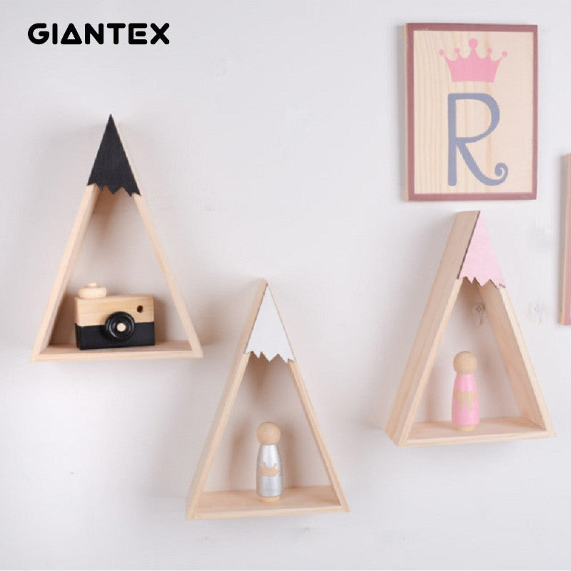 GIANTEX 2pcs/set Home Decor Nordic Style For Baby Room decor Wall Shelf Wood Snow Mountain Shelf Floating Shelf For Kids Room|Decorative Shelves| - Frontier General Hardware