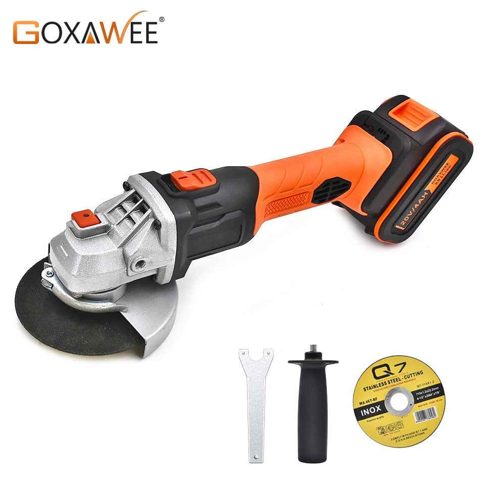 GOXAWEE 20V Cordless Angle Grinder 4000mAh/3000mAh Lithium Ion Electric Angle Cutting Grinding Tool Sanding Machine Power Tool|Grinders