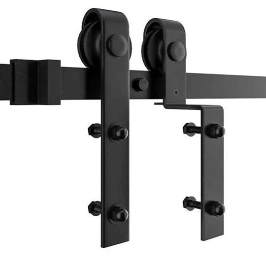 Gifsin Bypass Sliding Barn Door Hardware Track Bent Hanger Bypassing System 4 9.6FT|Doors