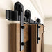 Gifsin Bypass Sliding Barn Door Hardware Track Bent Hanger Bypassing System 4 9.6FT|Doors