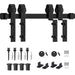 Gifsin Bypass Sliding Barn Door Hardware Track Bent Hanger Bypassing System 4 9.6FT|Doors
