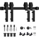 Gifsin Bypass Sliding Barn Door Hardware Track Bent Hanger Bypassing System 4 9.6FT|Doors