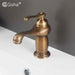 Gisha Bathroom Sink Basin Faucets Contemporary Antique Brass Faucet Mixer Water Tap Rotate Single Handle Hot And Cold Crane|Basin Faucets