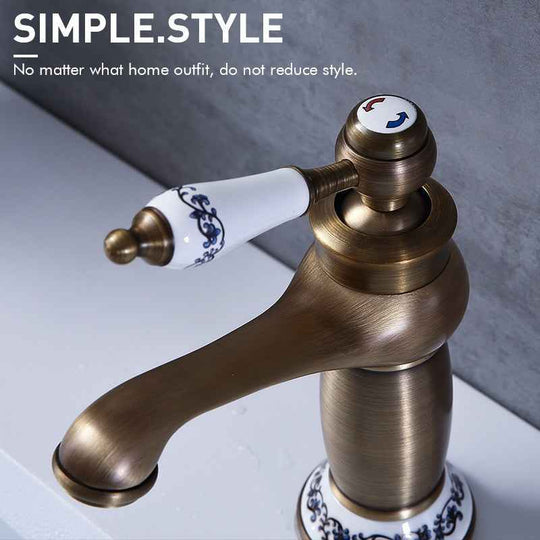 Gisha Bathroom Sink Basin Faucets Contemporary Antique Brass Faucet Mixer Water Tap Rotate Single Handle Hot And Cold Crane|Basin Faucets