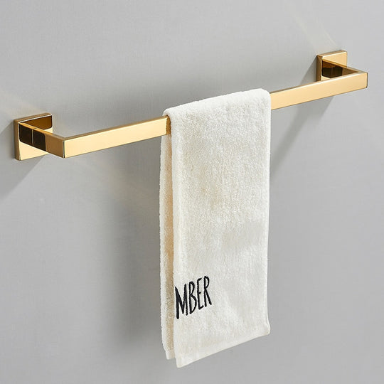 Golden Stainless Steel Bathroom Hardware Set Includes Paper Holder Towel Rack Bar Rail Nail Installation Shelf Frontier General Hardware