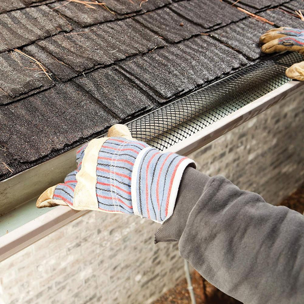 Gutter Guard Mesh 20 Ft X 6In Black Plastic Gutters Cover gutter leaf guard Easy Install|Grates - Frontier General Hardware