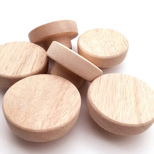 Oak Round Cabinet Knobs 30 35 40 50mm Natural Wood With M4 Screws For Drawer Cupboard Wardrobe Furniture Hardware Frontier General Hardware