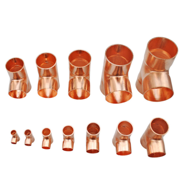 Copper Fitting Equal Tee Welding Pipe Connector 3 Ways for Air Conditioning Refrigeration 6.35mm to 50.8mm Frontier General Hardware