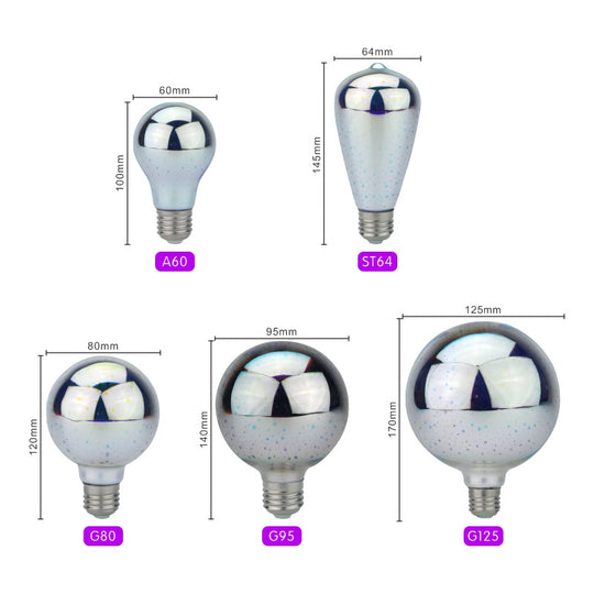 3D Decoration LED Bulb E27 6W 110V 220V Vintage Edison Star Fireworks Light for Holiday Night Christmas Tree Frontier General Hardware