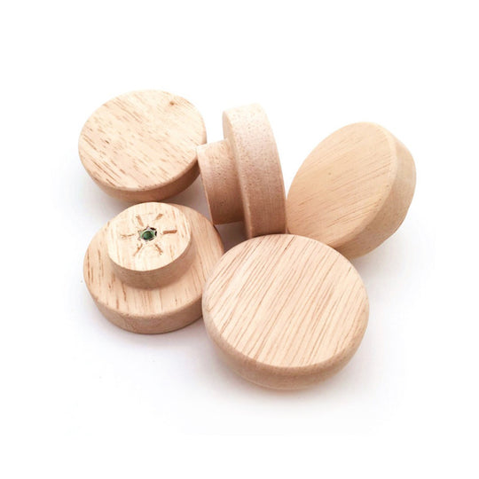 Oak Round Cabinet Knobs 30 35 40 50mm Natural Wood With M4 Screws For Drawer Cupboard Wardrobe Furniture Hardware Frontier General Hardware