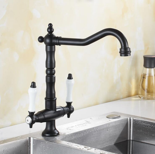 Kitchen Faucets 360 Degree Swivel Gold Brass Bathroom Mixer Cold and Hot Kitchen Tap Single Hole Water Tap Kitchen Faucet XT-216 Frontier General Hardware