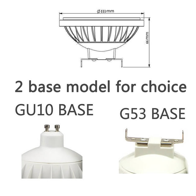 AR111 LED Spotlight Downlight G53 GU10 Base 220V 9W 12W 15W 20W Warm White 3300K Cold White 5500K 60 Degree Beam Frontier General Hardware