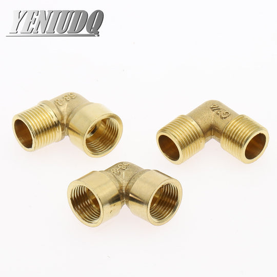 1/8" 1/4" 3/8" 1/2" 3/4" 1" Female x Male Thread 90 Deg Brass Elbow Pipe Fitting Connector Coupler For Water Fuel Copper adapter Frontier General Hardware