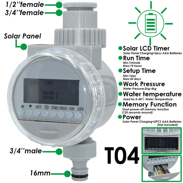 KESLA Garden Automatic Watering System Timer Rain Sensor Solar LCD Electronic Drip Irrigation Controller Greenhouse Irrigator Frontier General Hardware
