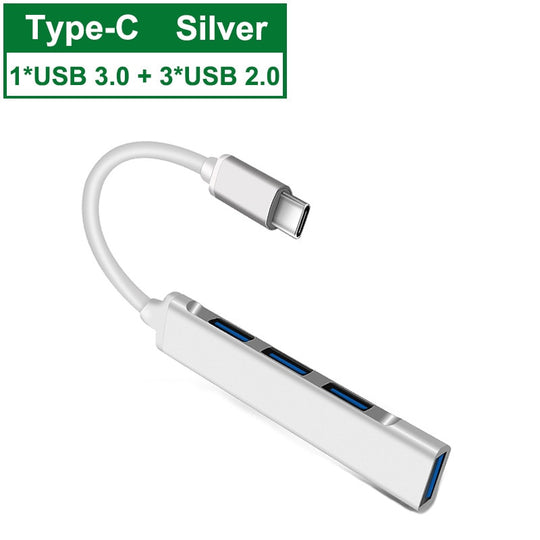 USB C Hub 3.0 Type C 3.1 4 Port Multi Splitter OTG Adapter For Xiaomi Lenovo MacBook Pro 13 15 Air Pro PC Frontier General Hardware