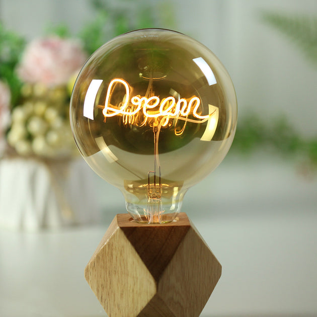 TIANFAN Vintage LED Light Bulb Big Globe with Alphabet Filament 4W Dimmable 110V 220V Edison Decorative Bulb Frontier General Hardware