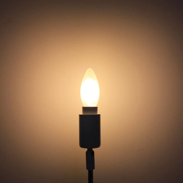 LED Candle Filament Bulb 4W 6W C35 Frosted E12 E14 Dimmable Edison Screw Warm White 2700K Chandelier Lighting Frontier General Hardware