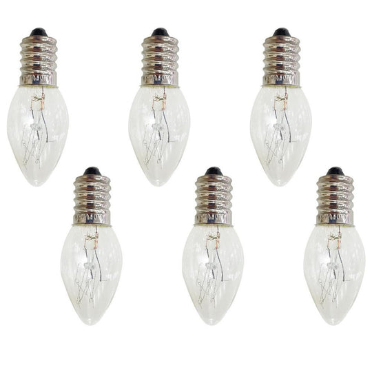 E14 Salt Lamp Bulb for Aroma Diffuser 220V 10W 90LM Transparent Warm Yellow C7 Tungsten Bulb Aroma Lamp 6Pcs Set Frontier General Hardware